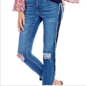 Banjara tuxedo raw hem ankle skinny jeans